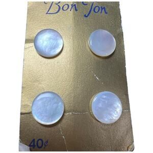 Vintage Bon Ton faux Pearl Buttons Gold Card NOS 40s Sewing Notions